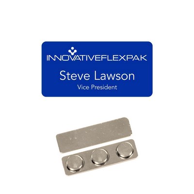 Name Badge -Royal Blue Plastic- 1.5X3 Laser Engrave To White