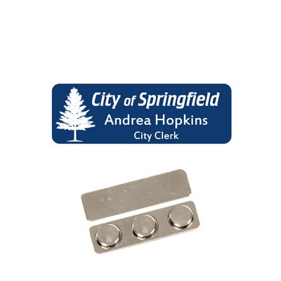 Name Badge Navy Blue Plastic - 1X3 Laser Engrave To White