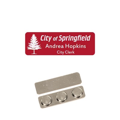 Name Badge - Red Plastic - 1X3 Laser Engrave To White
